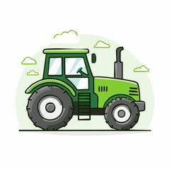 Naklejka premium Green Tractor Illustration