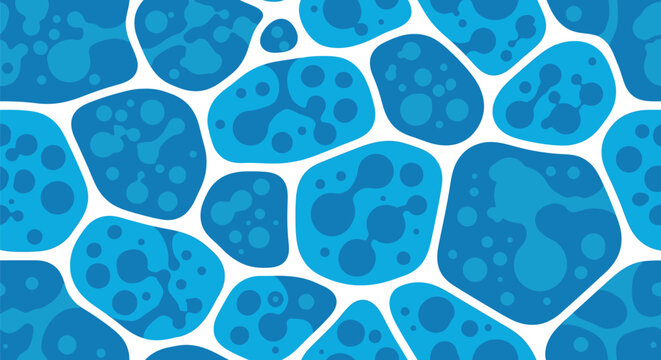 Blue abstract water texture vector with organic pebble mosaic pattern background