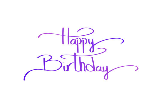 Happy Birthday elegant calligraphic lettering text design