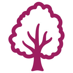 Naklejka premium Purple Tree Silhouette Illustration Nature Symbol Ecology Concept
