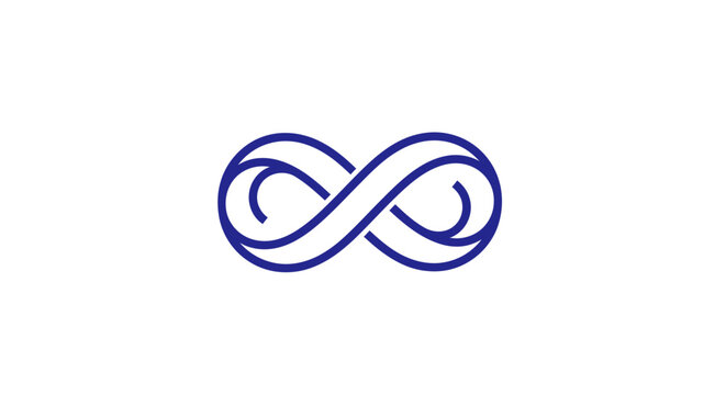Minimalist Infinity Symbol on White Background Representing Concepts of Boundlessness