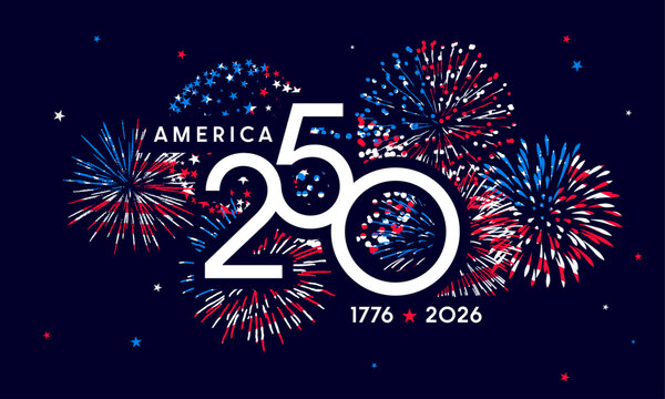 America 250 years anniversary, USA Independence, fireworks