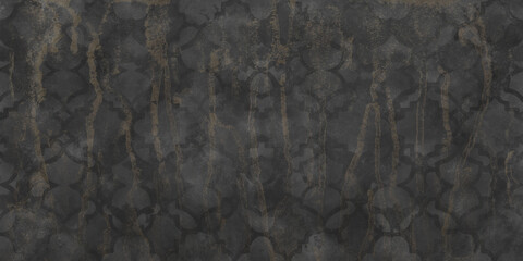 Vintage charcoal damask wallpaper texture, distressed dark grey concrete wall with ornate pattern, moody industrial stone background with weathered stains © T_H_E_A_R_T_I_S_T