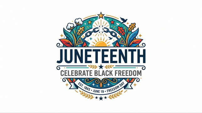 Juneteenth Celebrate Black Freedom Elegant Sans Serif Typography Vector Illustration