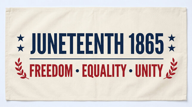 Juneteenth 1865 Freedom Equality Unity Minimalist Typography Banner Vector Design