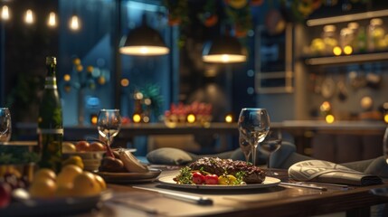 Fototapeta premium Restaurant dining experience interior