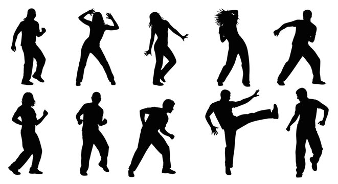 Dynamic Dance Silhouettes: Diverse People in Motion