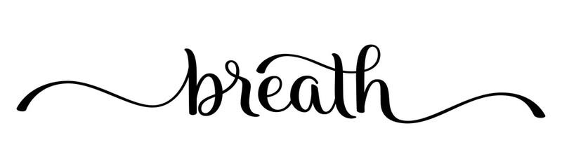Naklejka premium BREATH brush lettering banner on transparent background