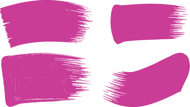 Pink brush strokes, magenta paint swatches, vector brushstrokes, colorful artistic elements