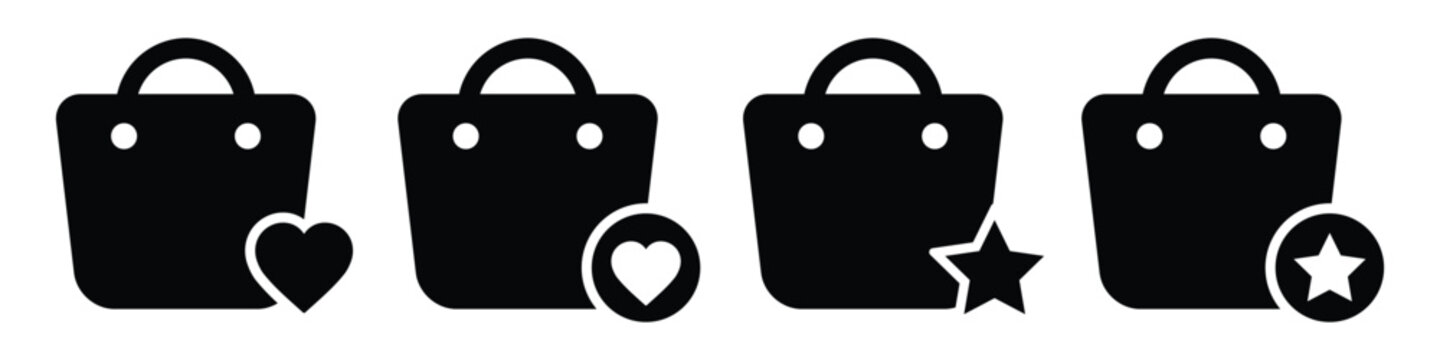Favorite shopping bag icon vector illustration