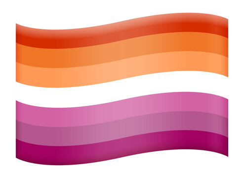 Lesbian flag, vector illustration isolated on transparent background. 