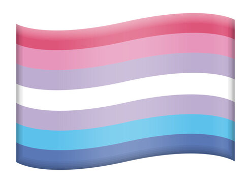 Bigender flag, vector illustration isolated on transparent background. 