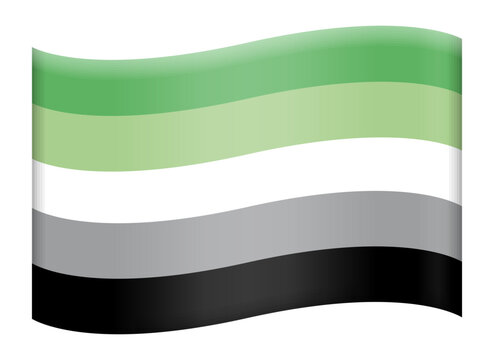 Aromantic flag, vector illustration isolated on transparent background. 