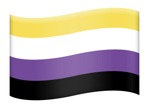 Nonbinary flag, vector illustration isolated on transparent background. 