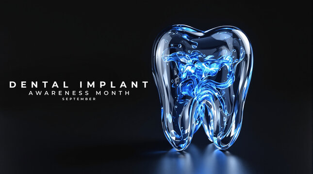 Dental Implant Awareness Month Concept Image, highlighting smile restoration, implant treatment, and oral health