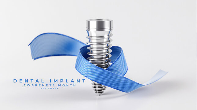 Dental Implant Awareness Month Concept Image, highlighting smile restoration, implant treatment, and oral health