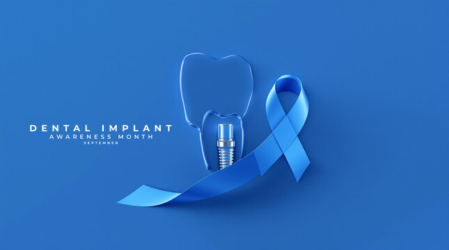 Dental Implant Awareness Month Concept Image, highlighting smile restoration, implant treatment, and oral health