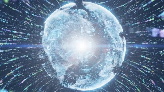 Digital globe data visualization futuristic concept technology background