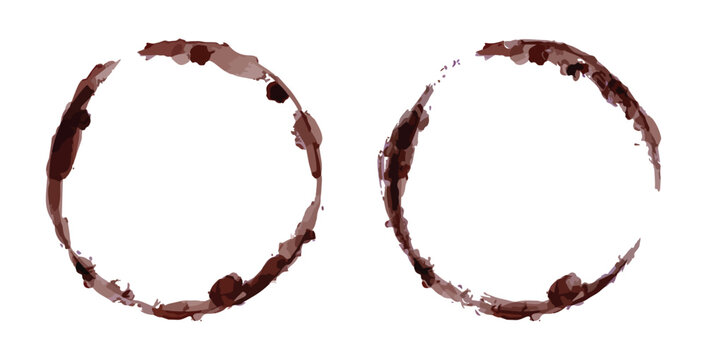 Wine stains drink marks, circular splashes liquid drip