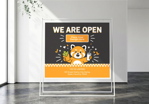 Realistic Sign Board Mockup