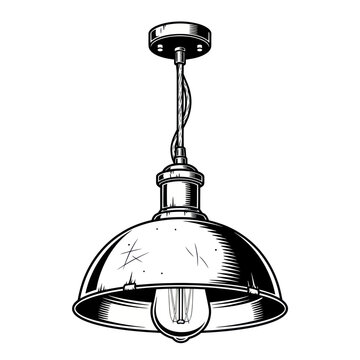 Vintage Industrial Pendant Lamp with Edison Bulb, Retro Ceiling Light Fixture