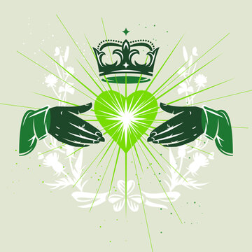 Claddagh, antique irish symbol of love, friendship and loyalty