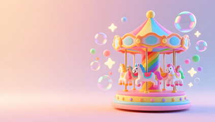 Fototapeta premium Children's Day Carousel Joyful Fun