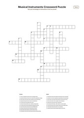 Obraz premium Musical Instruments Crossword Puzzle - Teens