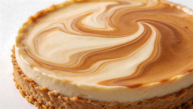 Closeup of a swirled cheesecake