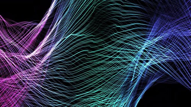 Vibrant Yarn Cotton Wool Wave Seamless Background Motion Loop