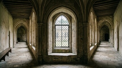 Fototapeta premium Arch Window Detail with Interior View and Natural Light — Architectural Detail Stock Photo