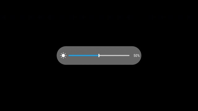Simple brightness contrast icon animated with Sun Symbol, Animated Vertical Brightness Control Slider Icon. 4K video
