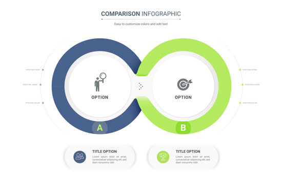 Comparison infographic template. Modern versus chart, decision making diagram and comparison table design for business presentation, workflow and product evaluation.