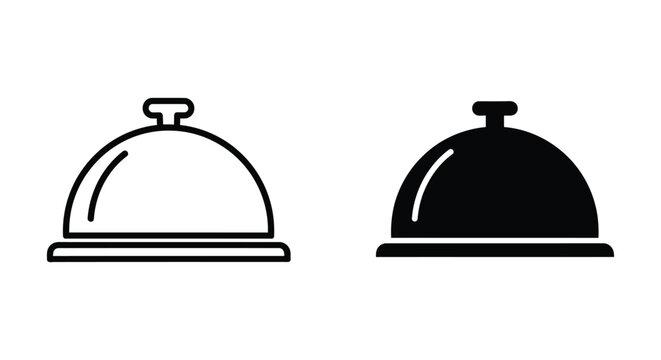 Two styles of food serving cloche icons