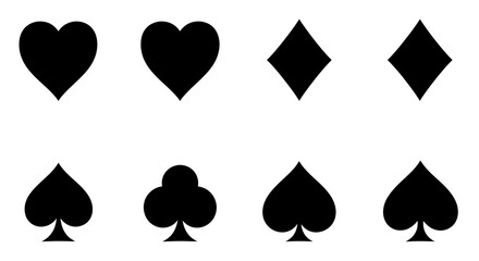 Fototapeta premium Playing Card Suits Icons - Hearts, Diamonds, Spades, Clubs Symbols