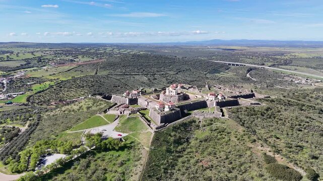Second Drone Orbit Around Forte da Gra&ccedil;a in Alentejo