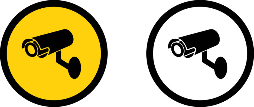 CCTV Camera Badge Icon Set
