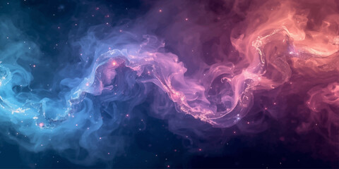 Vibrant Cosmic Galaxy Cloud with Neon Pink and Blue Star Glow © NuR