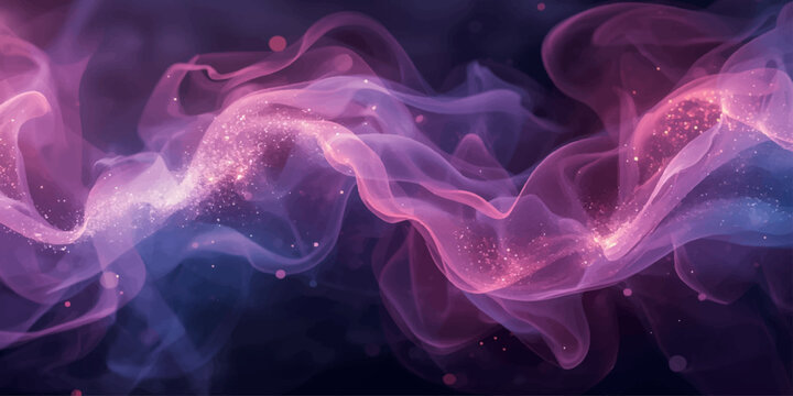 Dreamy neon clouds swirling in blue and pink tones with soft glowing effects and magical abstract smoke patterns.