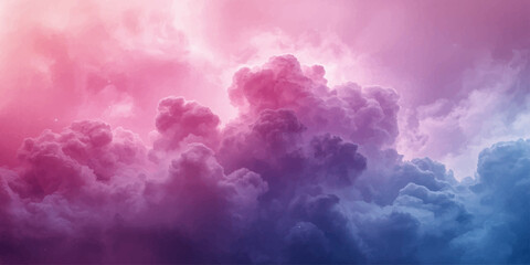 Fototapeta premium Ethereal pastel cloudscape with vibrant pink and violet tones floating through a glowing heavenly sky full of mystery and wonder.
