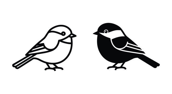 Two chickadee bird icons