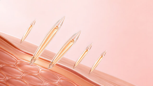PDRN spicule transdermal delivery technology and regenerative skincare science illustration