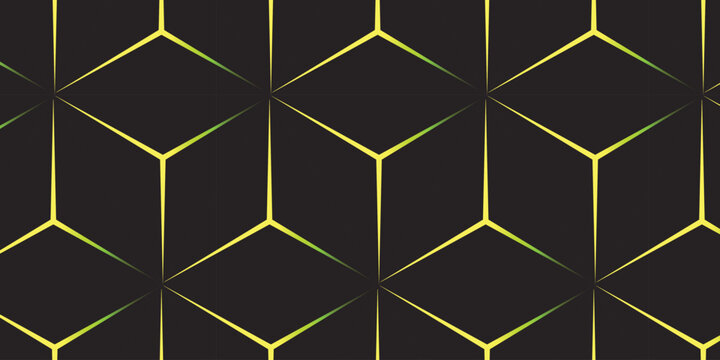 Black and white geometric honeycomb seamless pattern with abstract hexagon grid design inspired by football texture