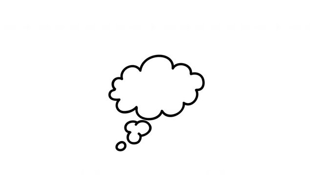 Blank Thought Bubble Icon on White Background for Idea, Thinking, Creativity and Concept Design