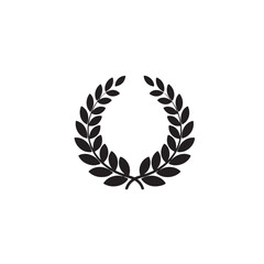 Fototapeta premium Laurel wreath symbol of victory and power flat vector icon for apps and websites 