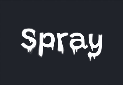 Spray Paint Drip Graffiti Logo and Text Effect Mockup on Dark Background