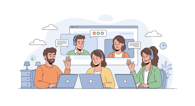 Online Meeting & Remote Work: Team Collaboration via Video Call