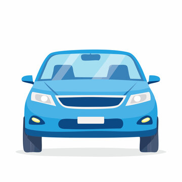 Blue Car Front View