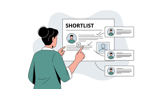 Recruiter Selecting Candidate from Shortlist for Job Offer