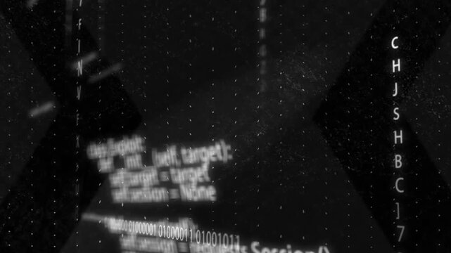 On load large X forming, focusing while code rising binary strip landing showing Session() checking